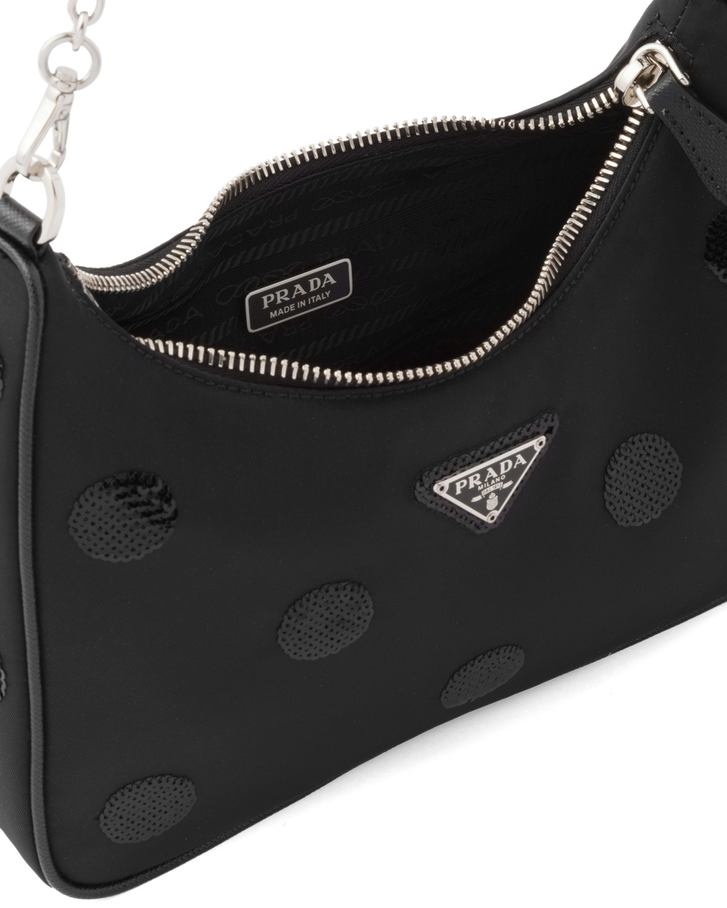 Prada Prada Re-edition 2005 Re-nylon Polka-dot Bag Black | 4968BAORJ