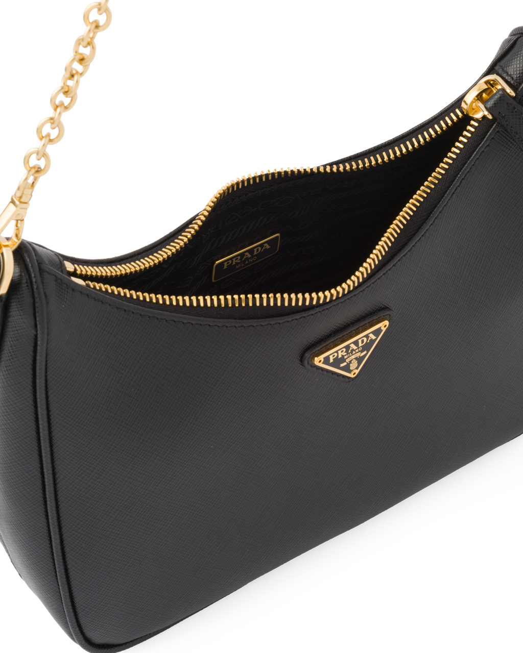 Prada Prada Re-edition 2005 Saffiano Leather Bag Black | 4586YMTLB