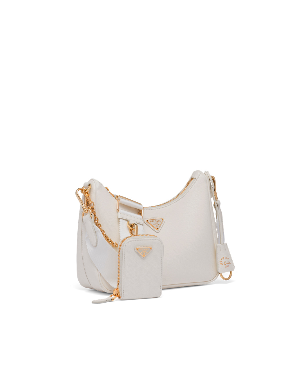 Prada Prada Re-edition 2005 Saffiano Leather Bag White | 7013KWEUM