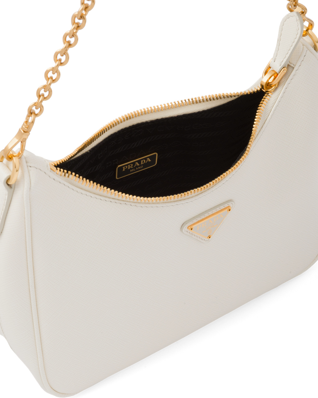 Prada Prada Re-edition 2005 Saffiano Leather Bag White | 7013KWEUM