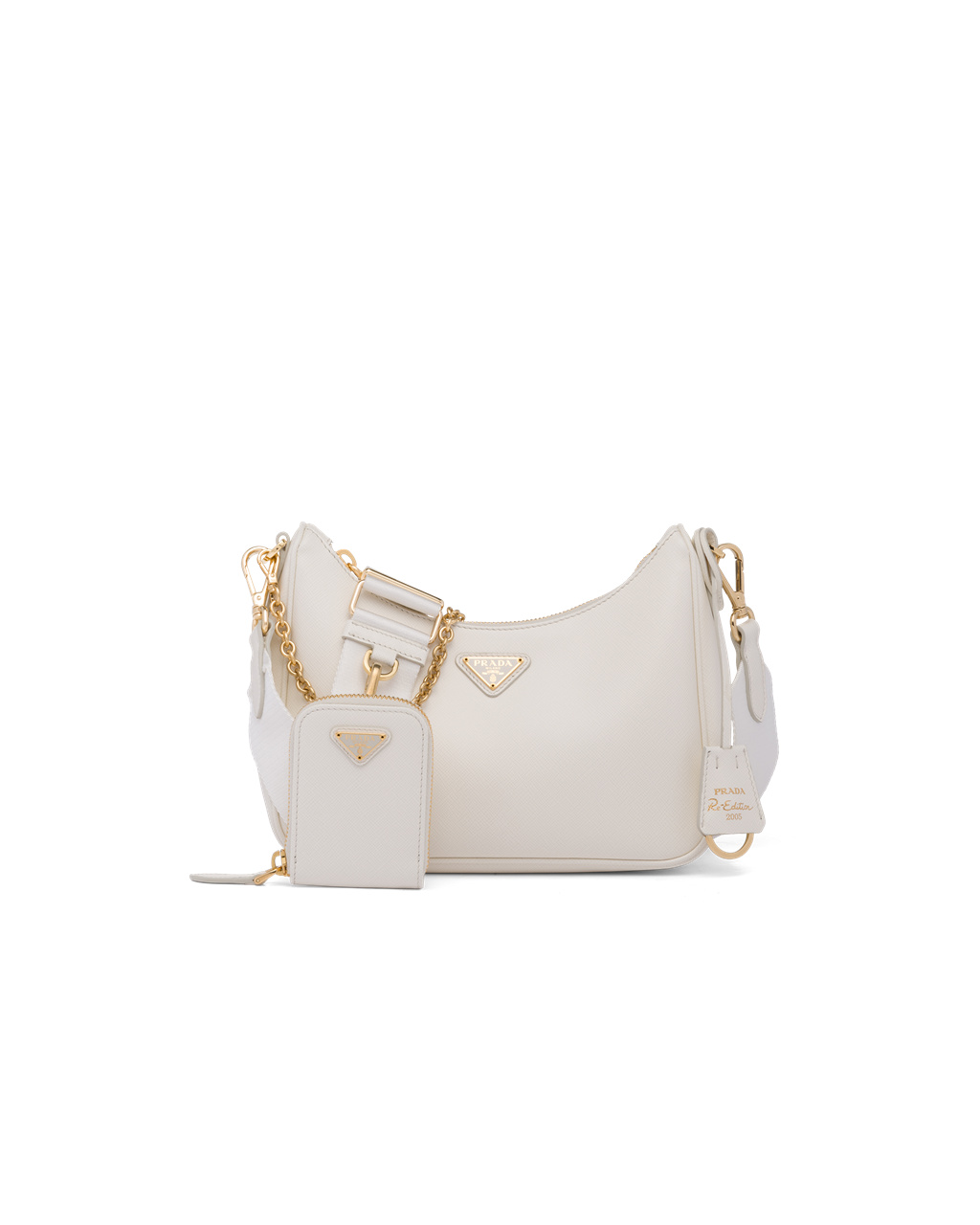 Prada Prada Re-edition 2005 Saffiano Leather Bag White | 7013KWEUM