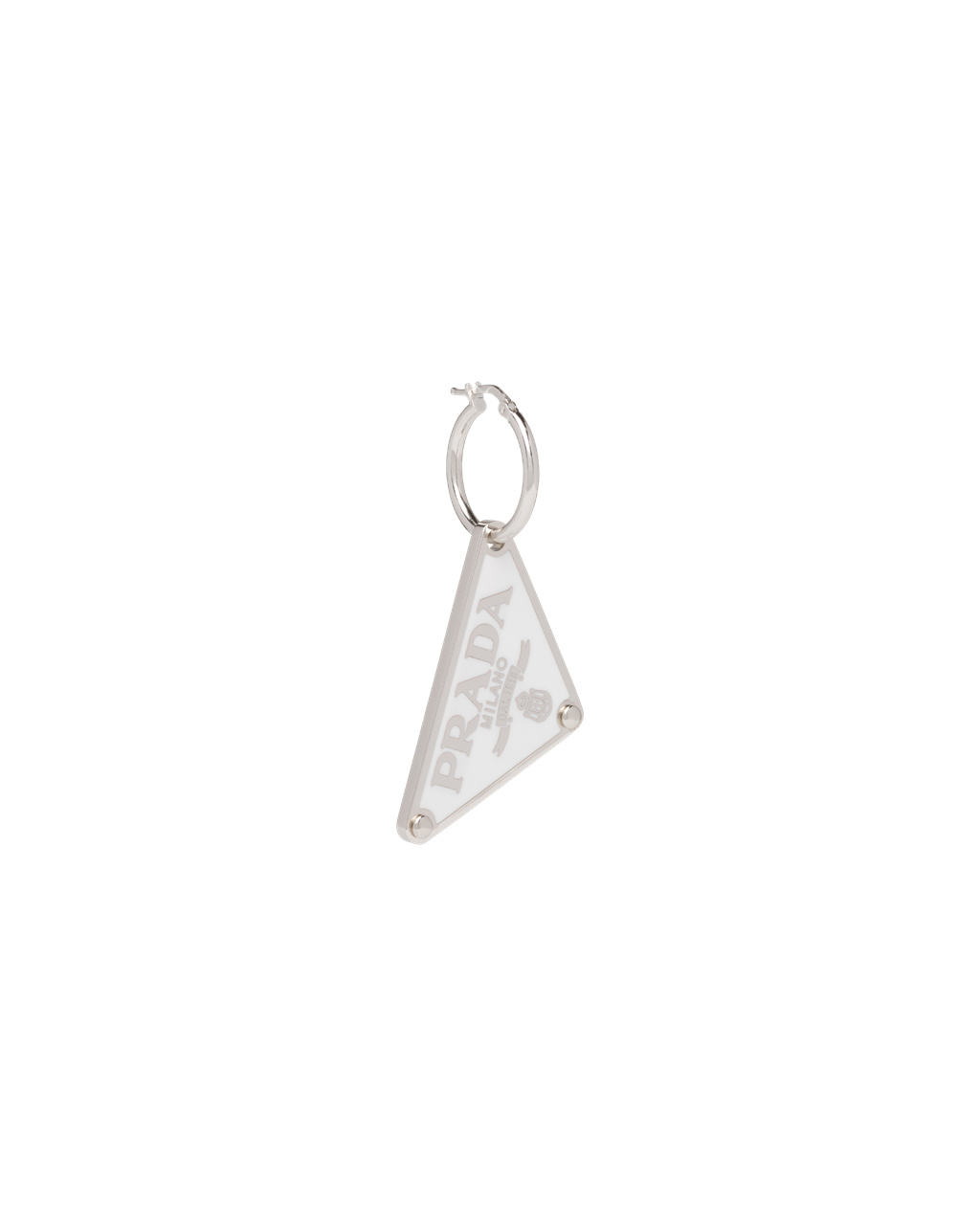 Prada Prada Symbole Pendant Left Earring White | 3265COJZF