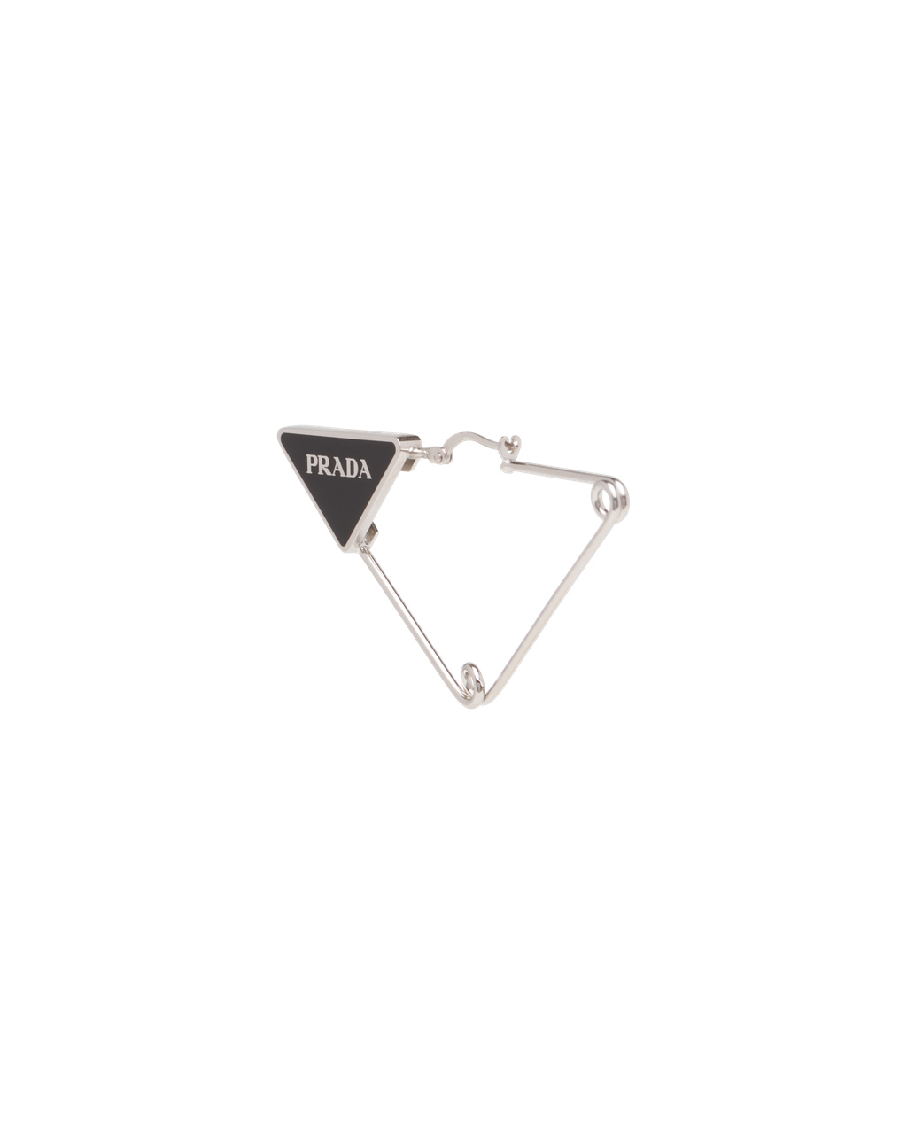 Prada Prada Symbole Single Earring Steel / Black | 7583KDJRU