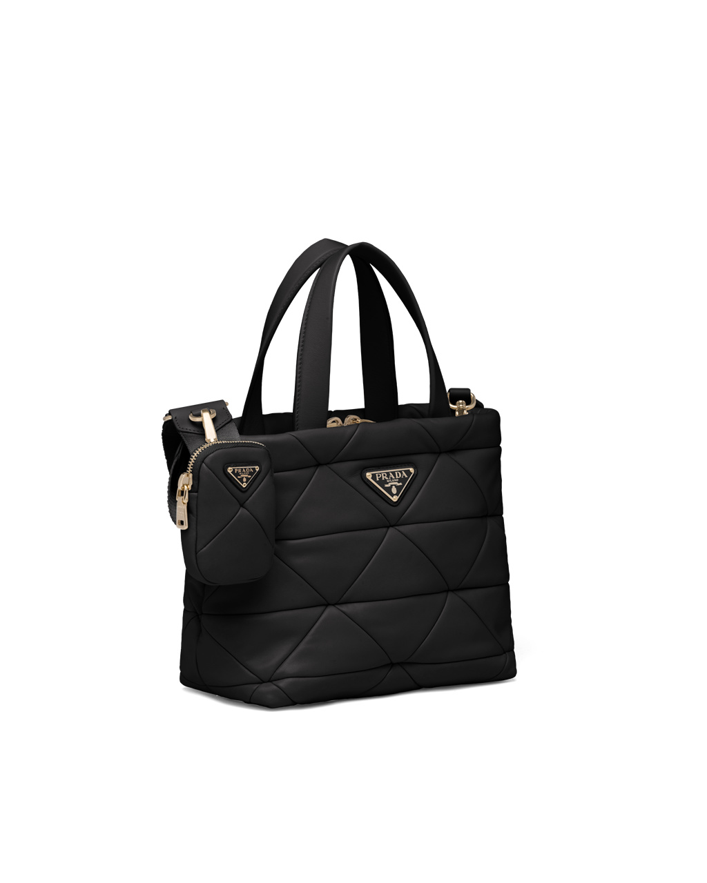 Prada Prada System Nappa Leather Patchwork Tote Black | 2096UDBXT