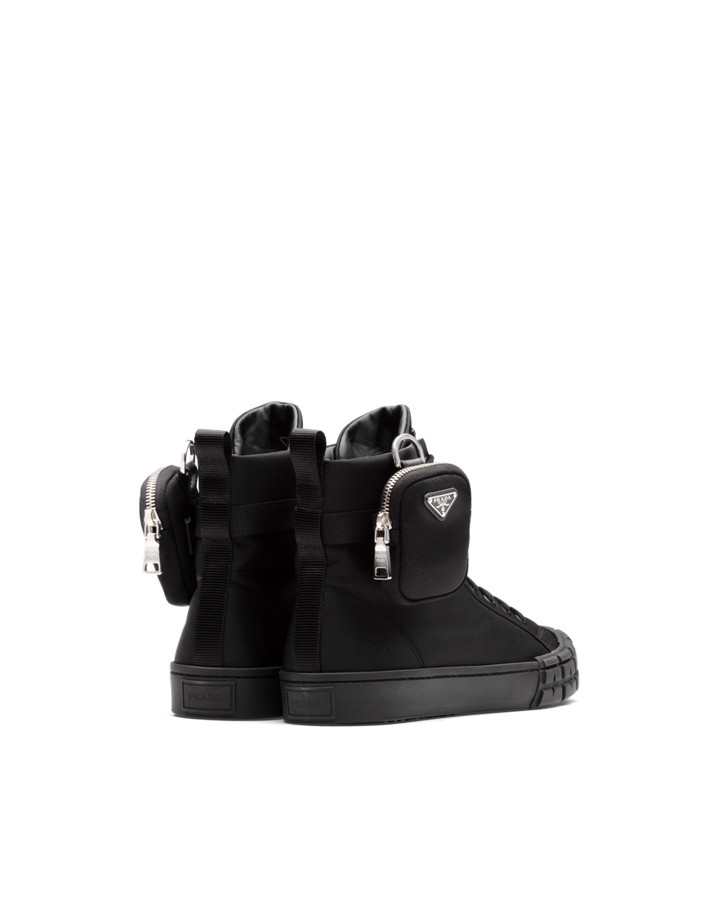 Prada Prada Wheel Cassetta High-top Sneakers Black | 2395TXBYL