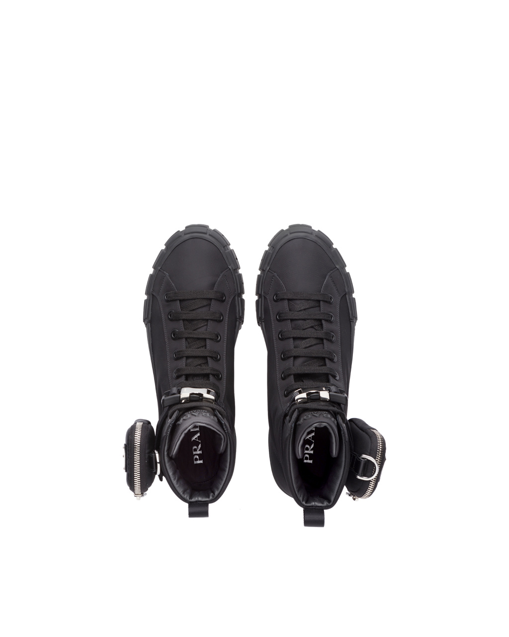 Prada Prada Wheel Cassetta High-top Sneakers Black | 2395TXBYL