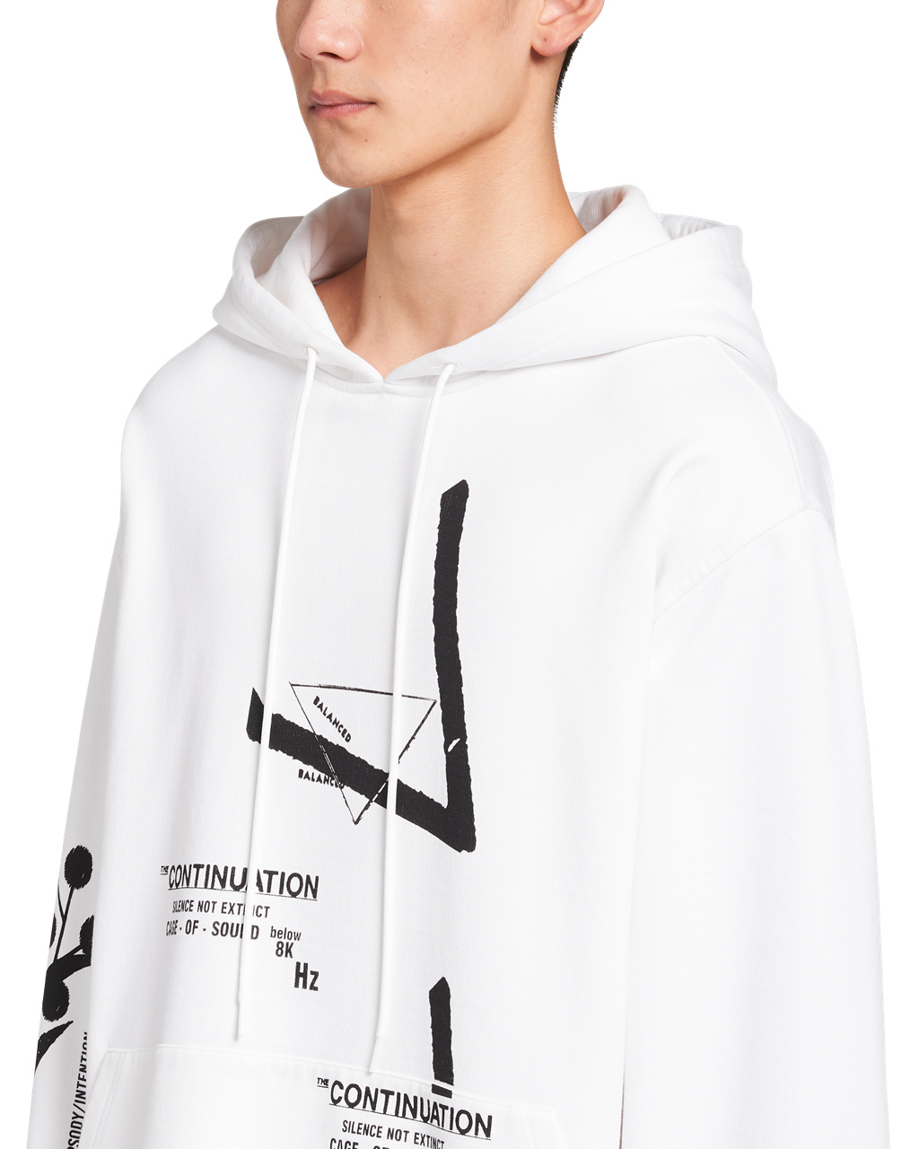 Prada Printed Cotton Fleece Sweatshirt White / Black | 4082ZBAMP