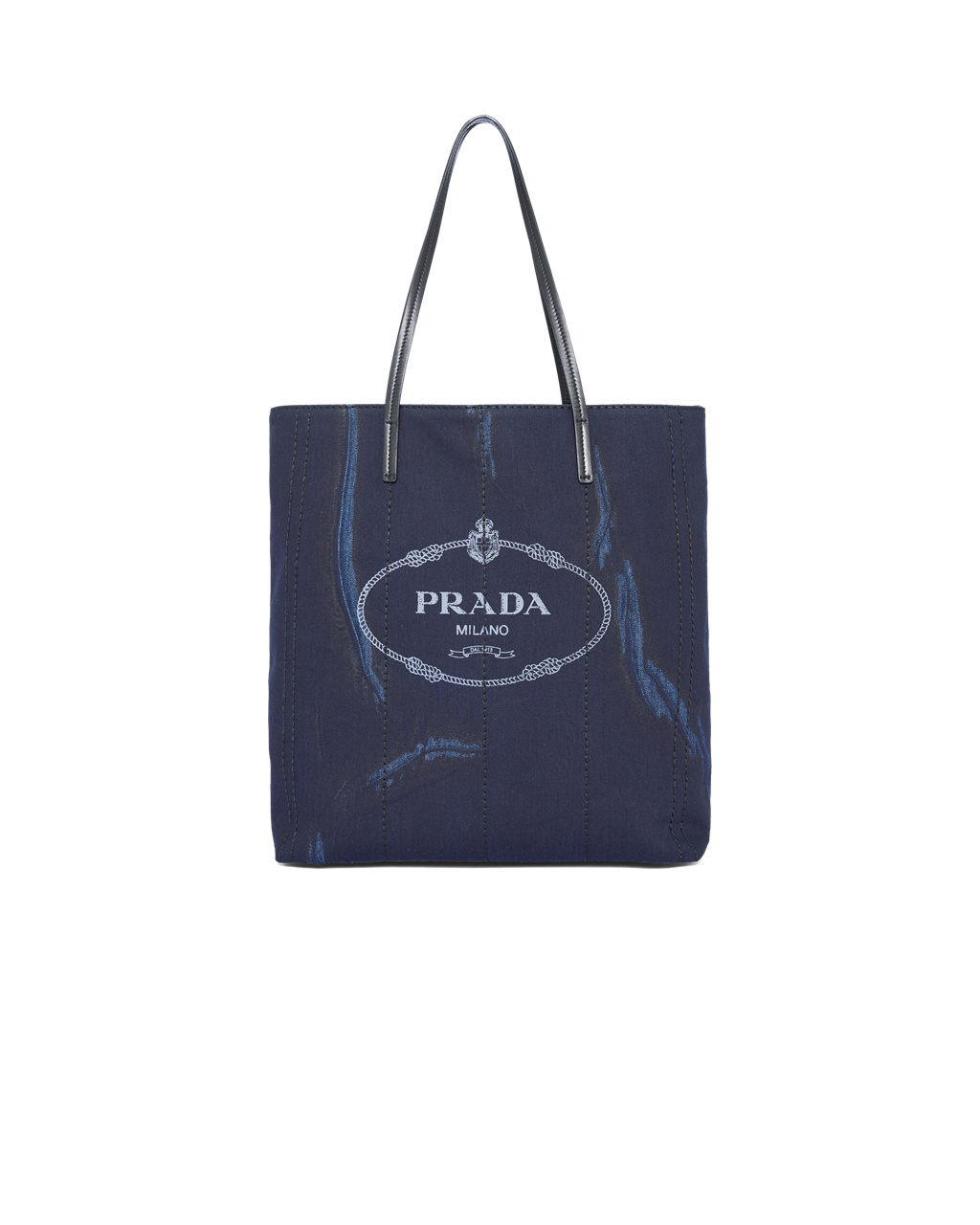 Prada Printed Denim Tote Blue / Black | 8321YUIEZ