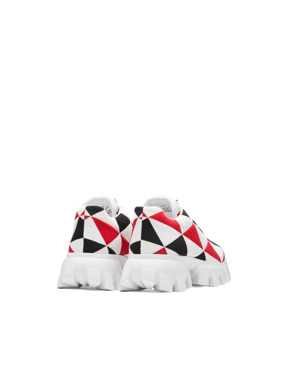 Prada Printed Nylon Sneakers Black / Red / White | 5296VSWXU