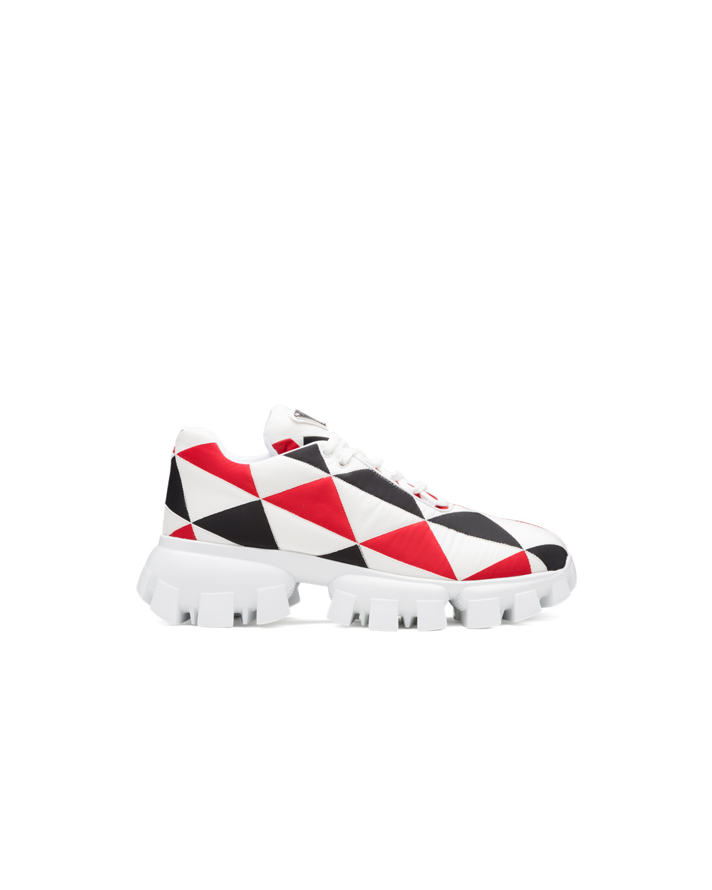 Prada Printed Nylon Sneakers Black / Red / White | 5296VSWXU