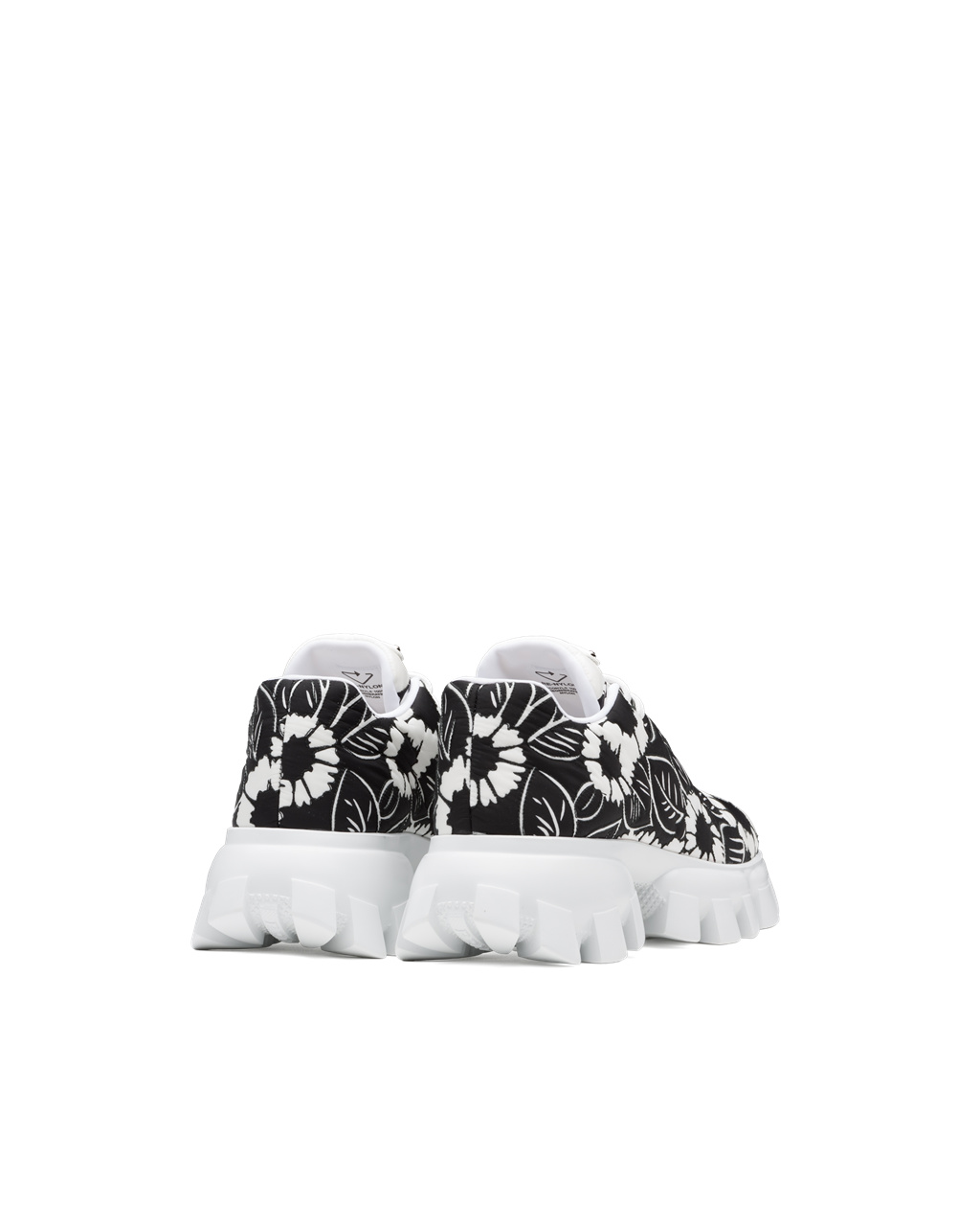 Prada Printed Nylon Sneakers Black / White | 4620IOJYT