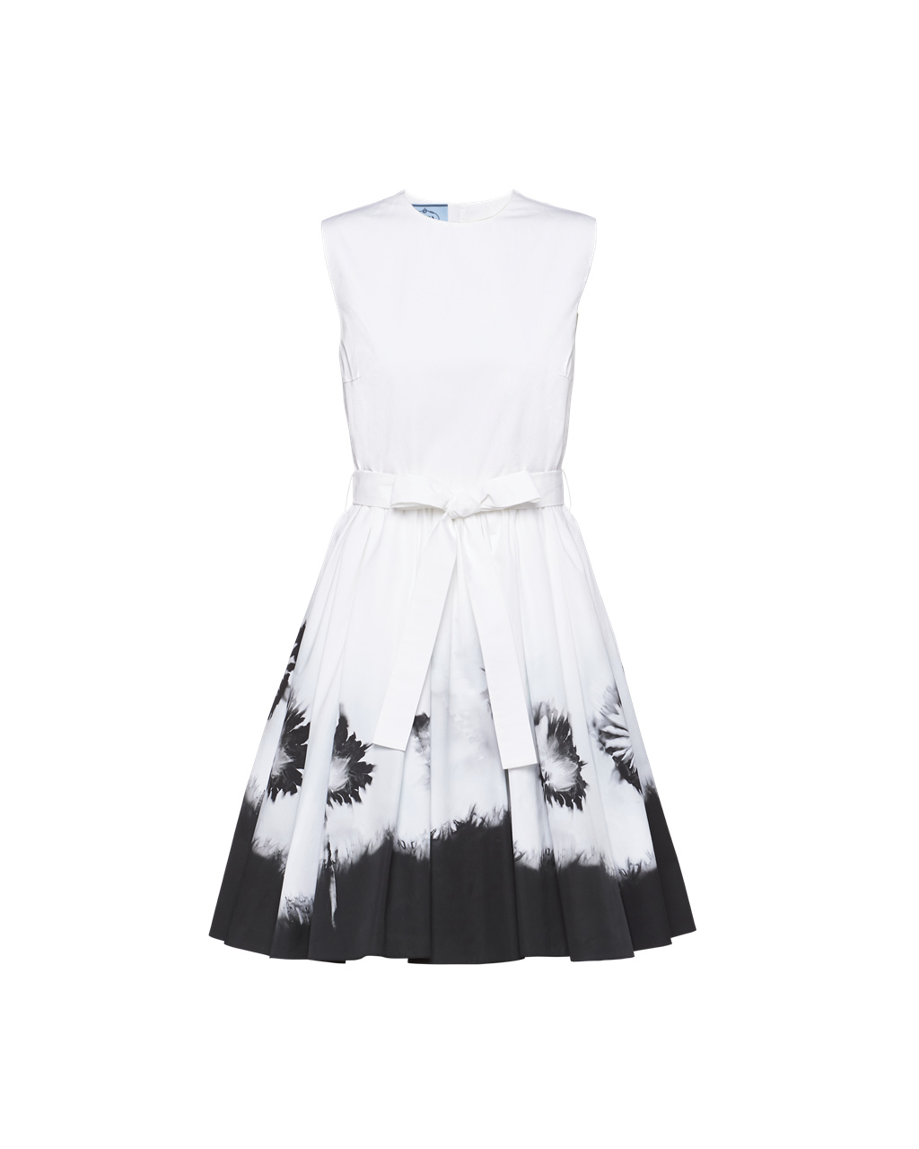 Prada Printed Poplin Dress White / Black | 5849JLQMY