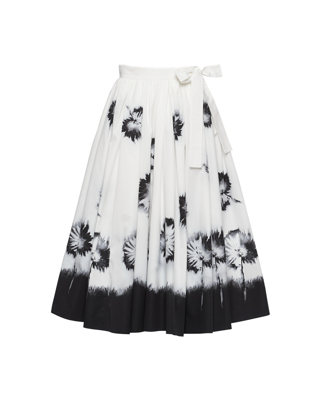 Prada Printed Poplin Skirt White / Black | 9576TIMHY