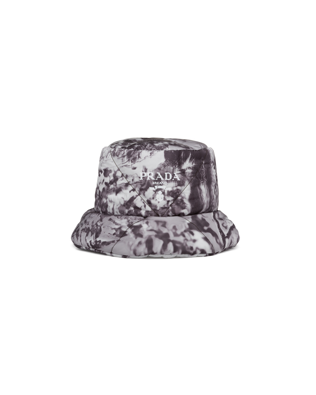 Prada Printed Re-nylon Bucket Hat Cloudy Gray | 0193MNWGE