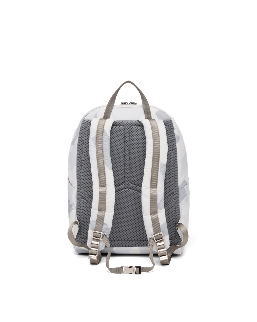 Prada Printed Technical Fabric Backpack Marble Gray | 5487TNWDO