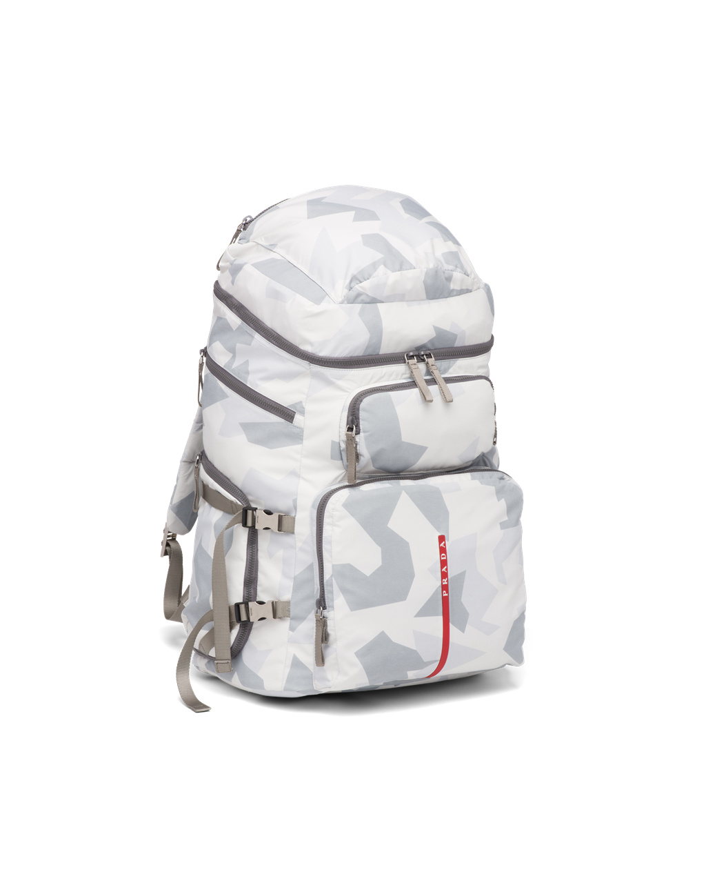 Prada Printed Technical Fabric Ski Boot Backpack Marble Gray | 2351IVXMP