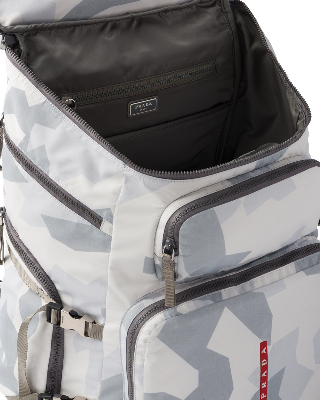 Prada Printed Technical Fabric Ski Boot Backpack Marble Gray | 2351IVXMP