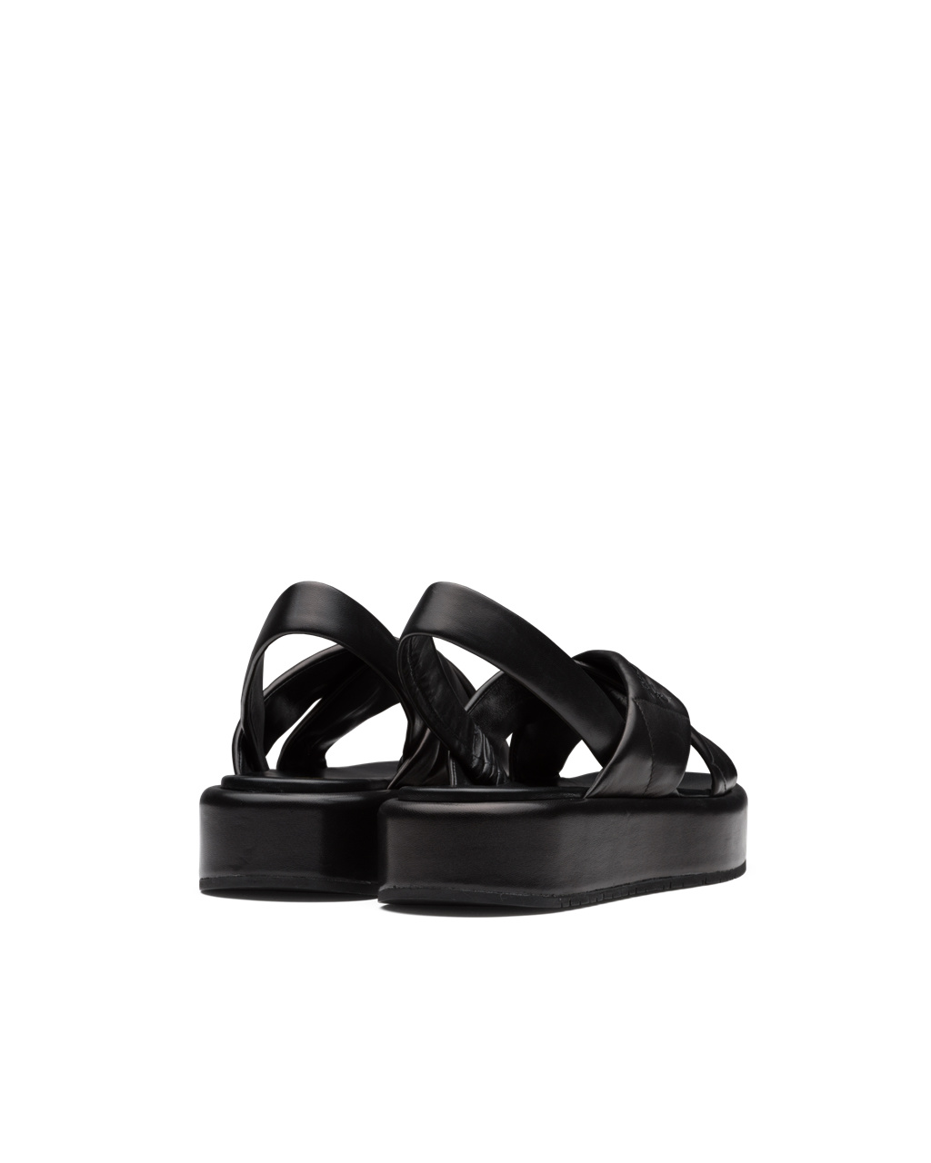 Prada Quilted Nappa Leather Flatform Sandals Black | 8456GISLR