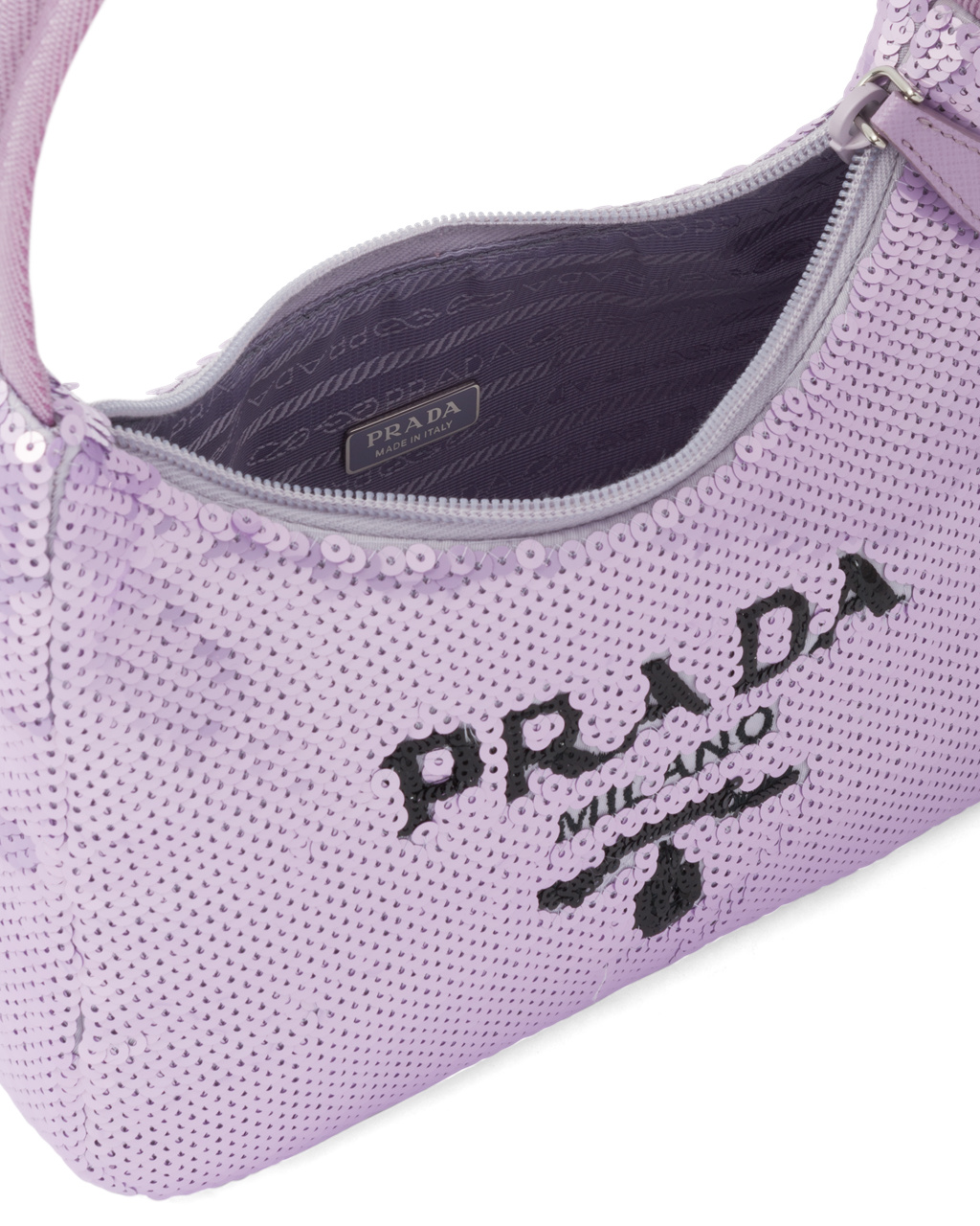 Prada Re-edition 2000 Sequined Re-nylon Mini-bag Lilium / Black | 4789FSRKO