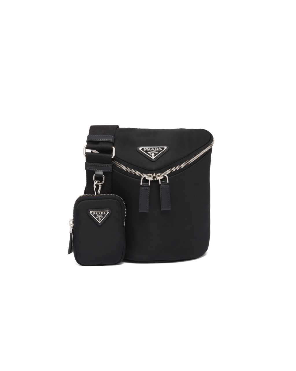 Prada Re-nylon And Leather Shoulder Bag Black | 4271YAPVZ