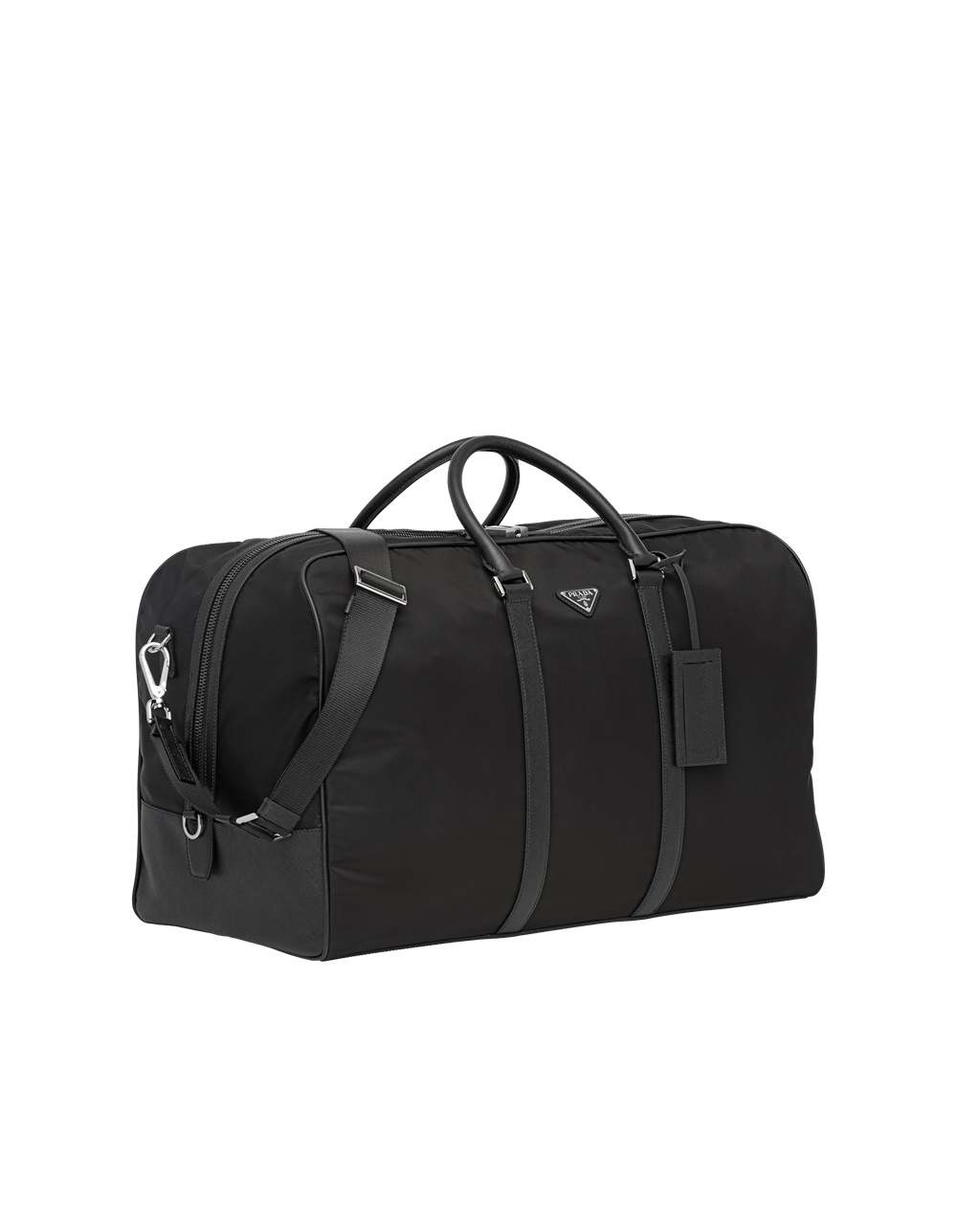 Prada Re-nylon And Saffiano Leather Duffle Bag Black | 2604GHDSC