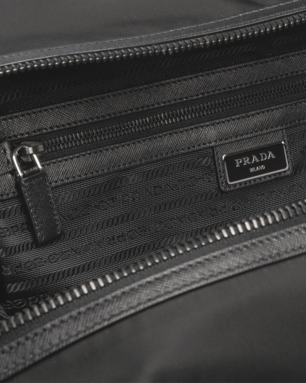 Prada Re-nylon And Saffiano Leather Duffle Bag Black | 7253XKJBG