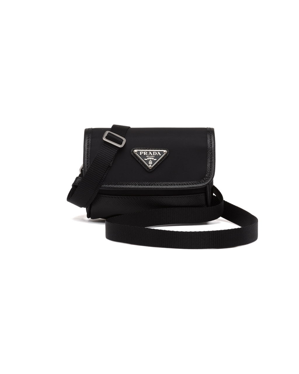 Prada Re-nylon And Saffiano Leather Mini Pouch Black | 1798ZVMHG