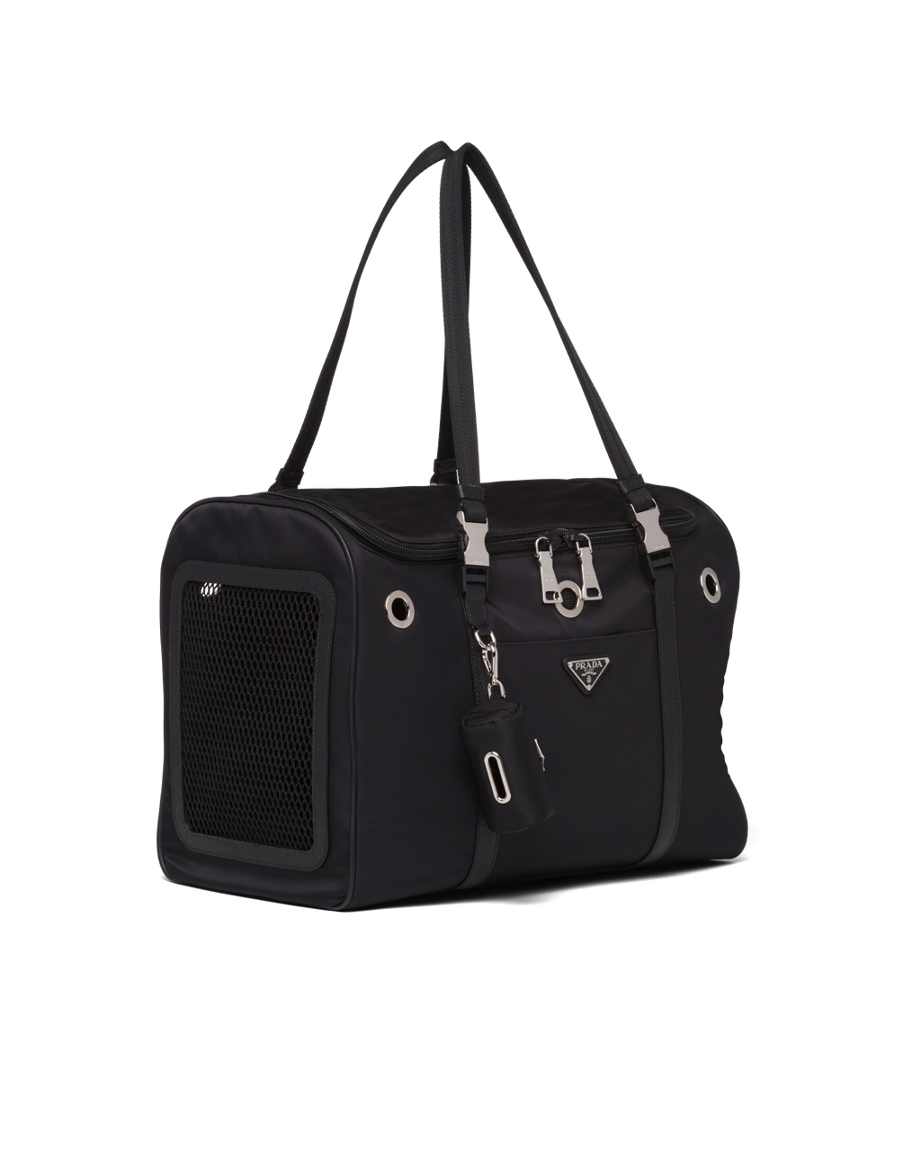 Prada Re-nylon And Saffiano Leather Pet Bag Black | 2875NMJDA