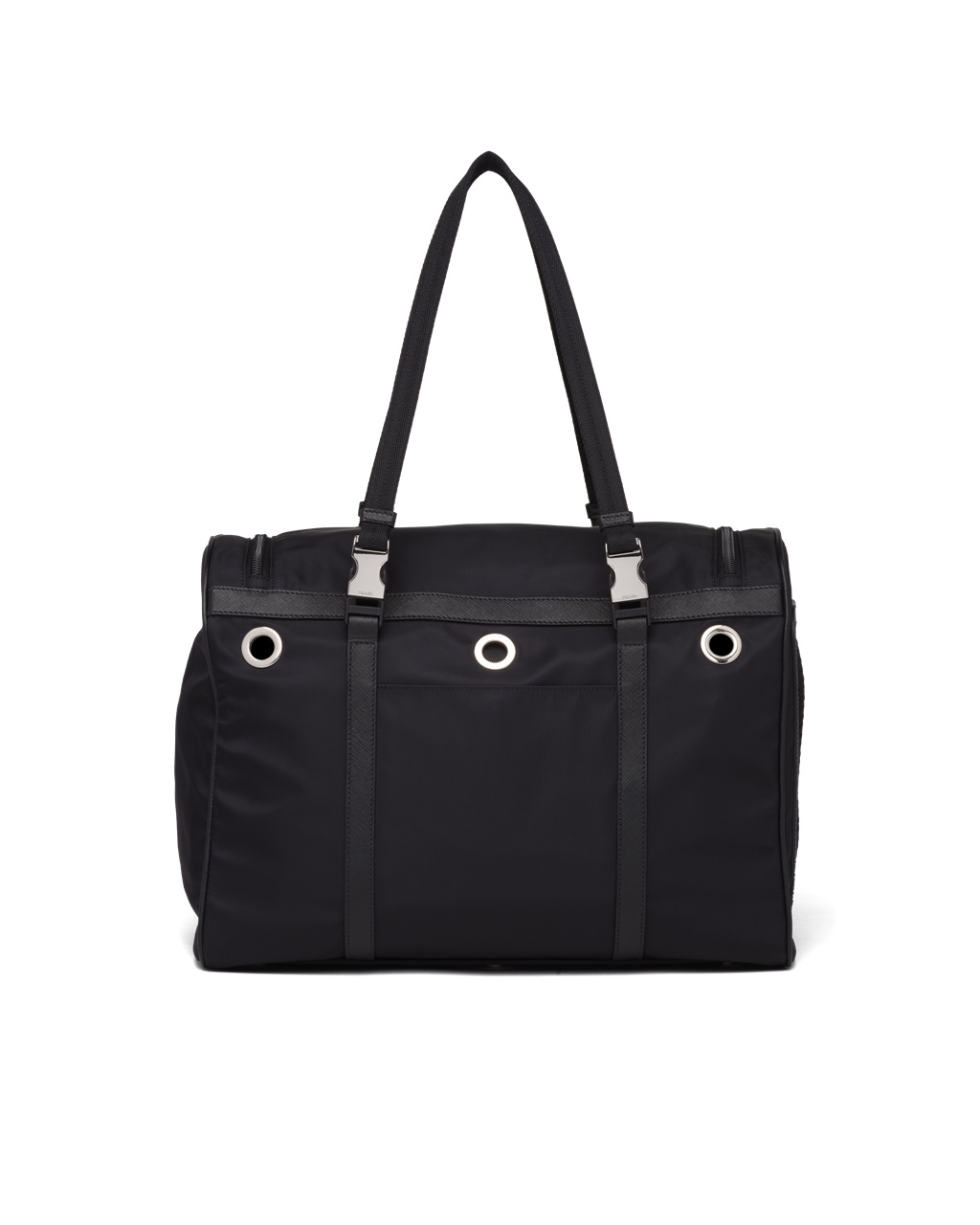 Prada Re-nylon And Saffiano Leather Pet Bag Black | 2875NMJDA