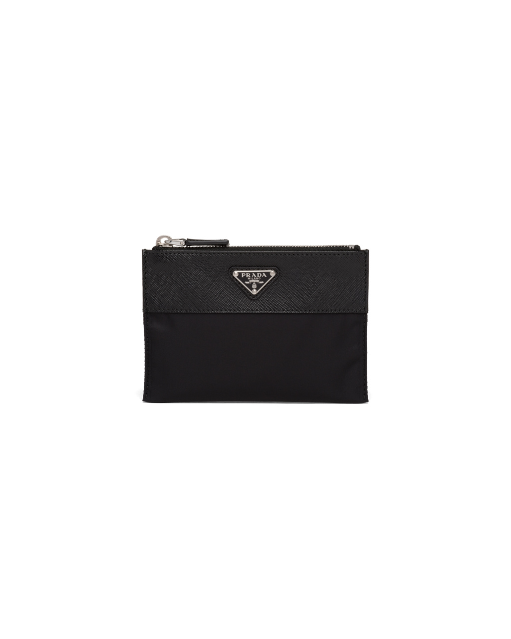 Prada Re-nylon And Saffiano Leather Pouch Wallet Black | 3942AGXEO