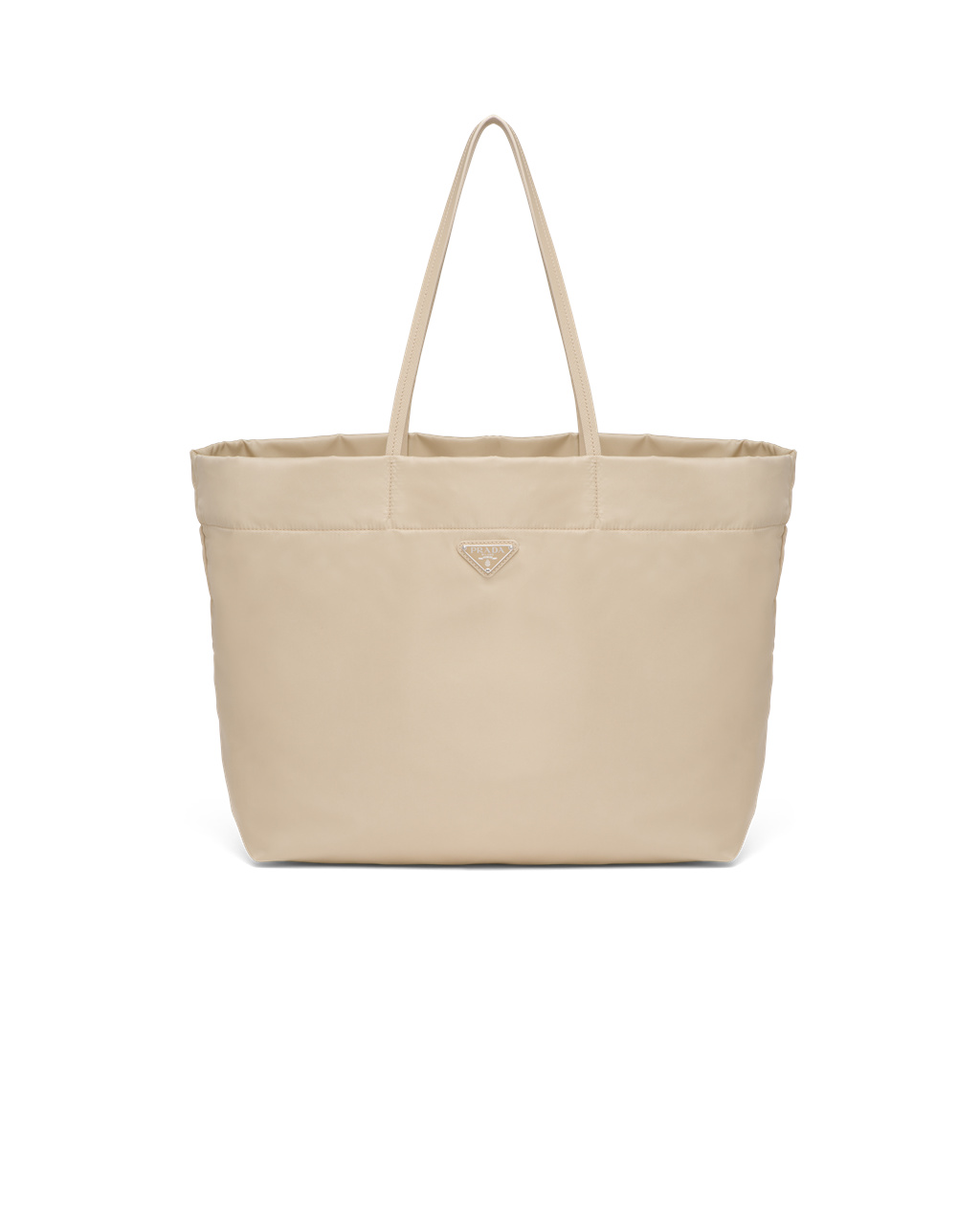 Prada Re-nylon And Saffiano Leather Tote Bag Desert Beige | 9234WLGIV