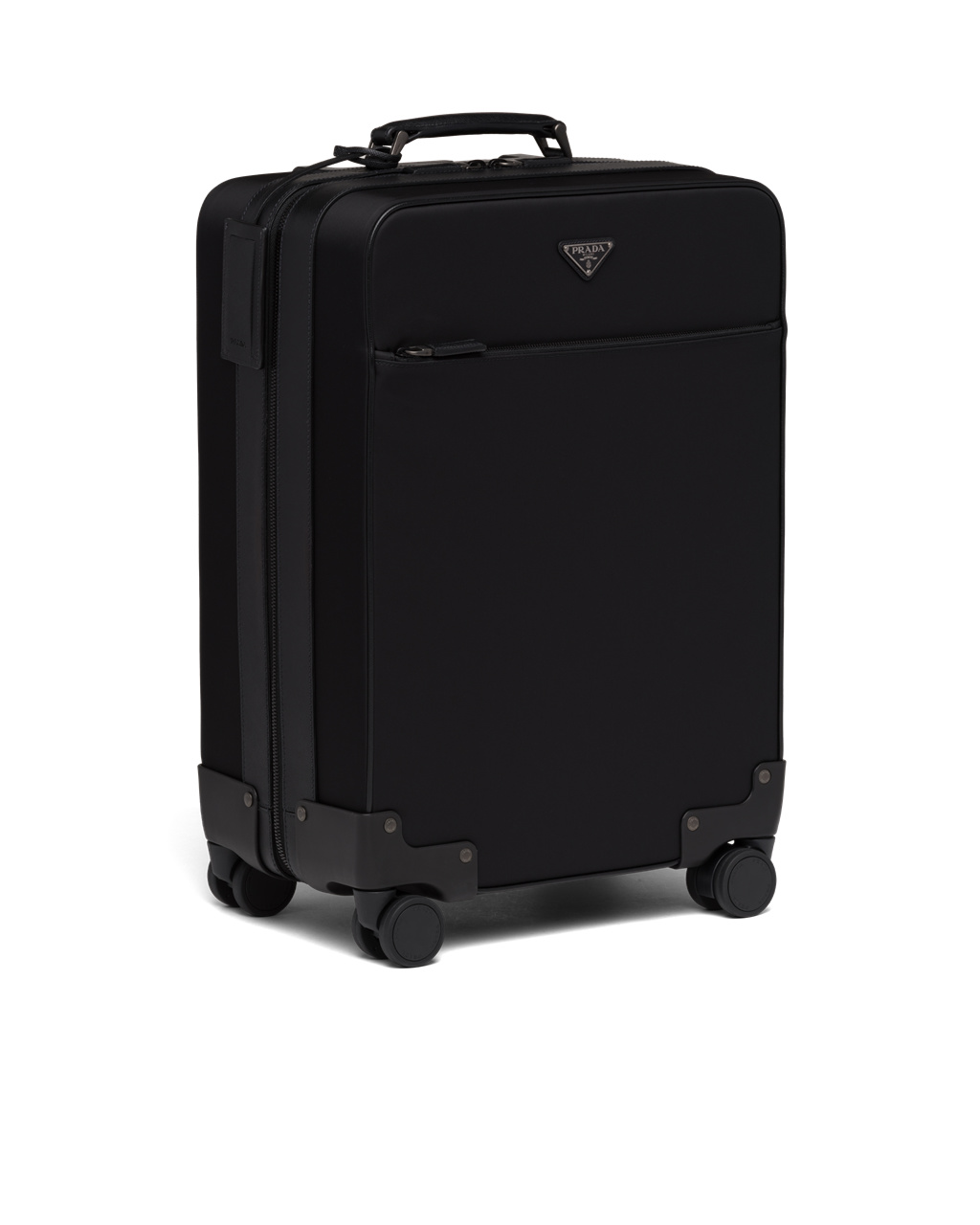 Prada Re-nylon And Saffiano Leather Trolley Black | 2405NDQLT