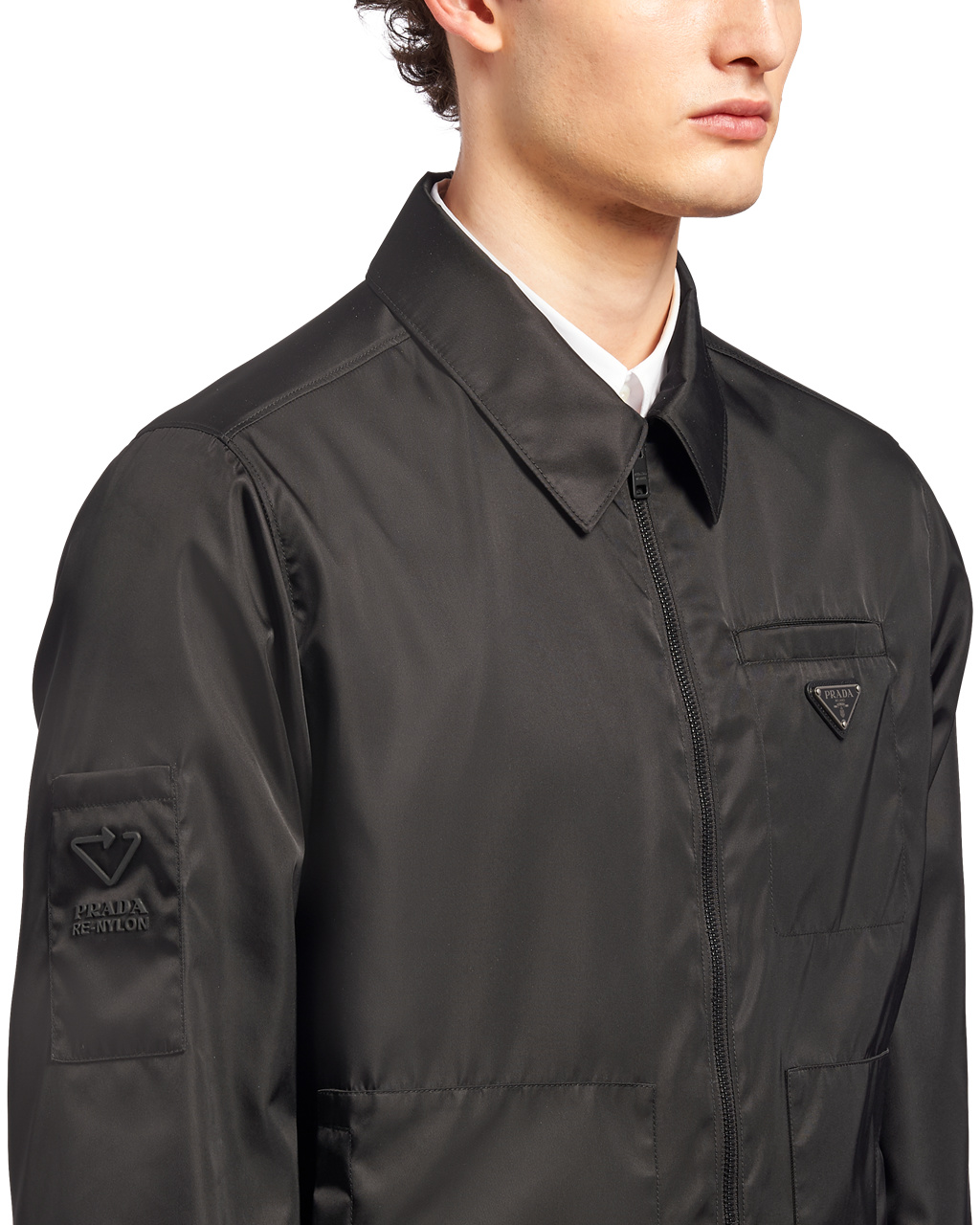 Prada Re-nylon Blouson Jacket Black | 0349WFKQO