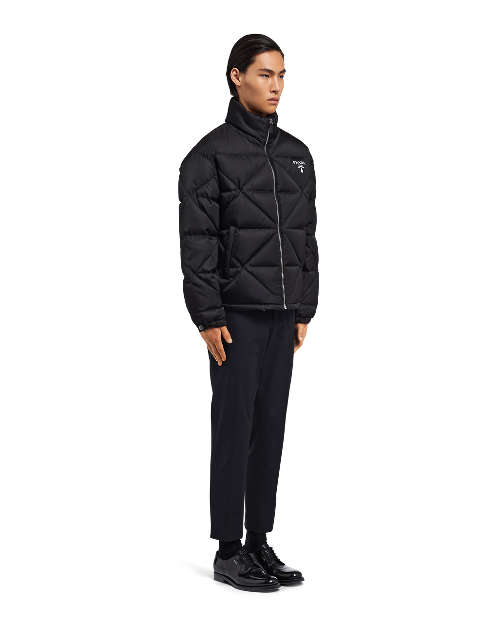 Prada Re-nylon Down Jacket Black | 4093JBOAF