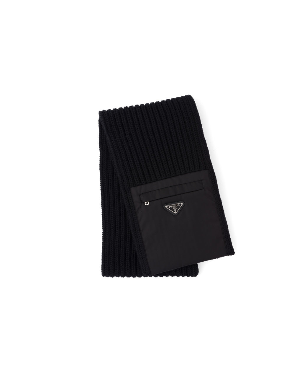 Prada Re-nylon Gabardine And Wool Scarf Black | 8032ZQYHE