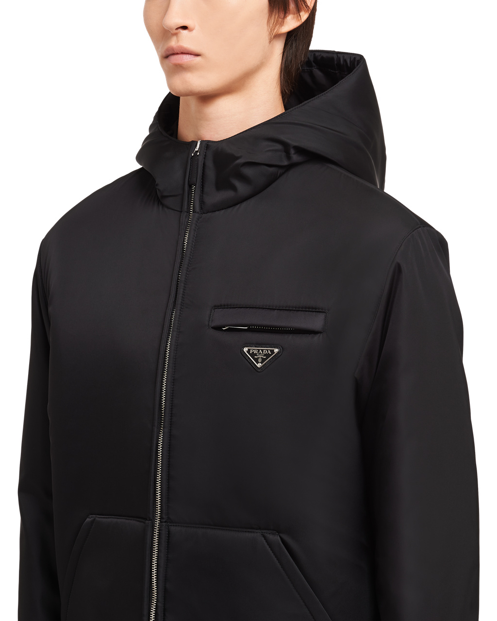 Prada Re-nylon Padded Gabardine Bomber Jacket Black | 4870LRQSO