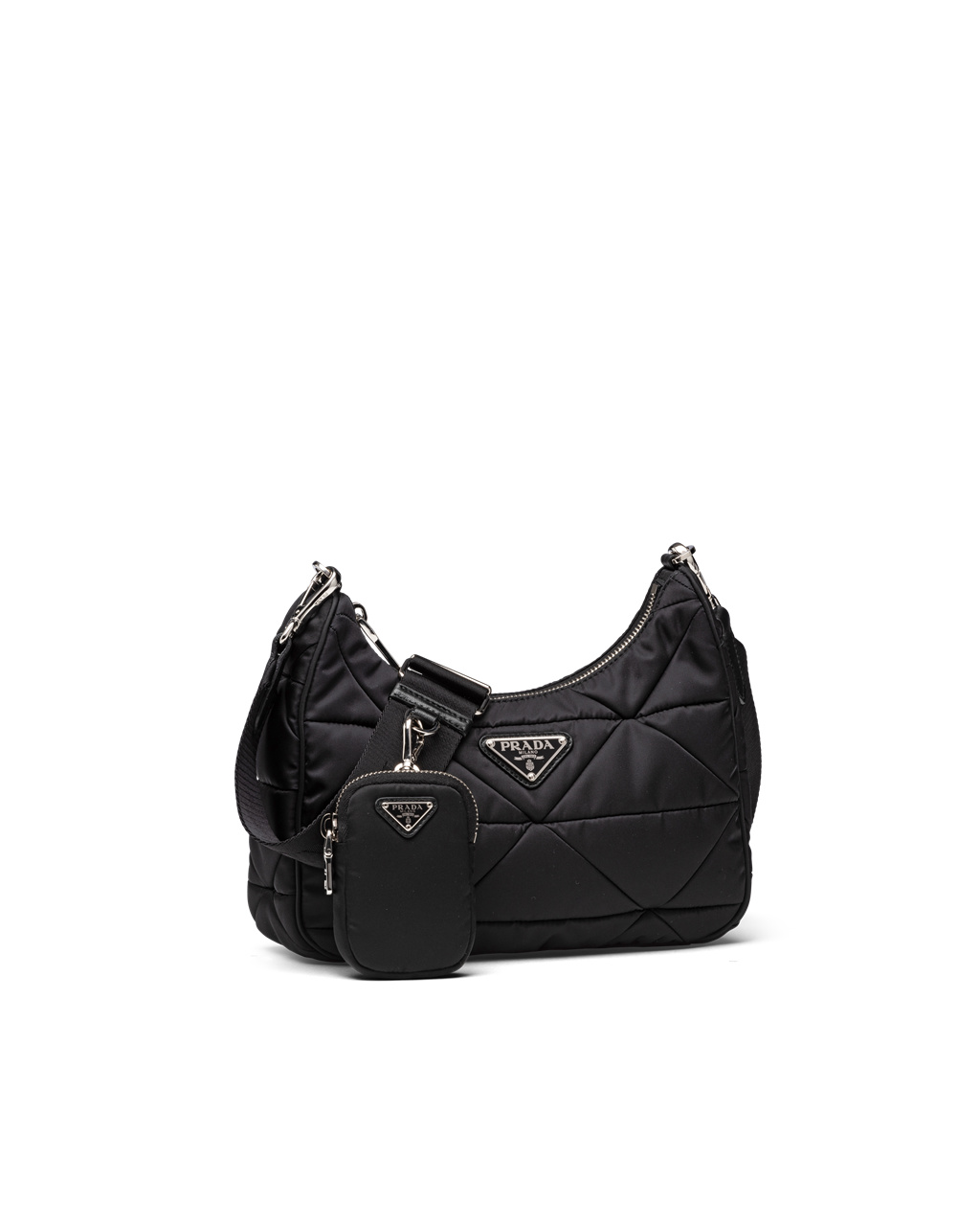 Prada Re-nylon Padded Hobo Bag Black | 3829YJUIV