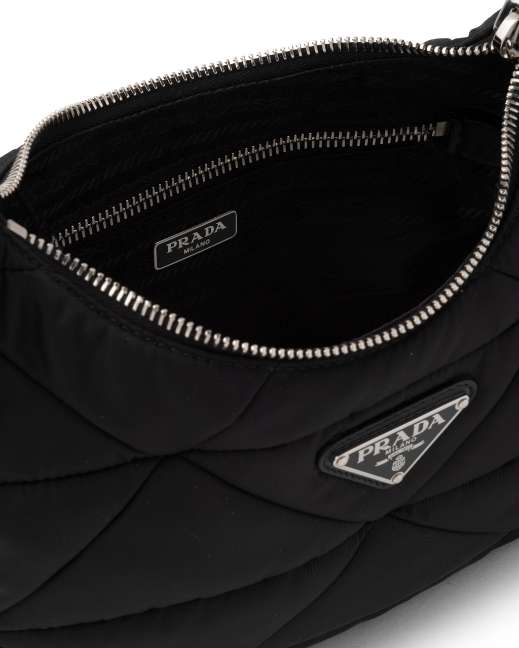 Prada Re-nylon Padded Hobo Bag Black | 3829YJUIV