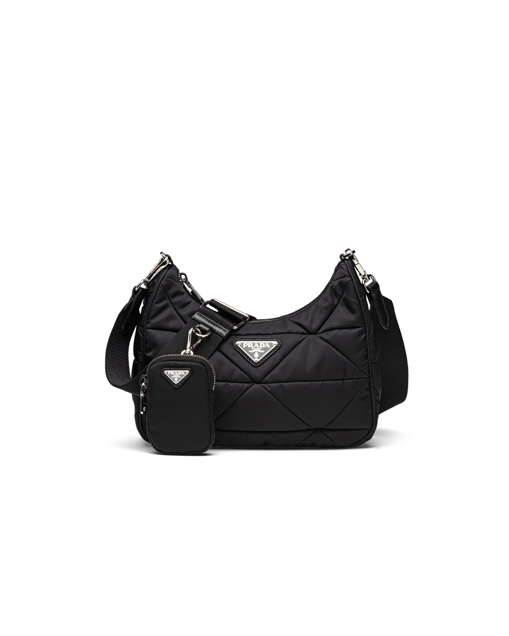 Prada Re-nylon Padded Hobo Bag Black | 3829YJUIV