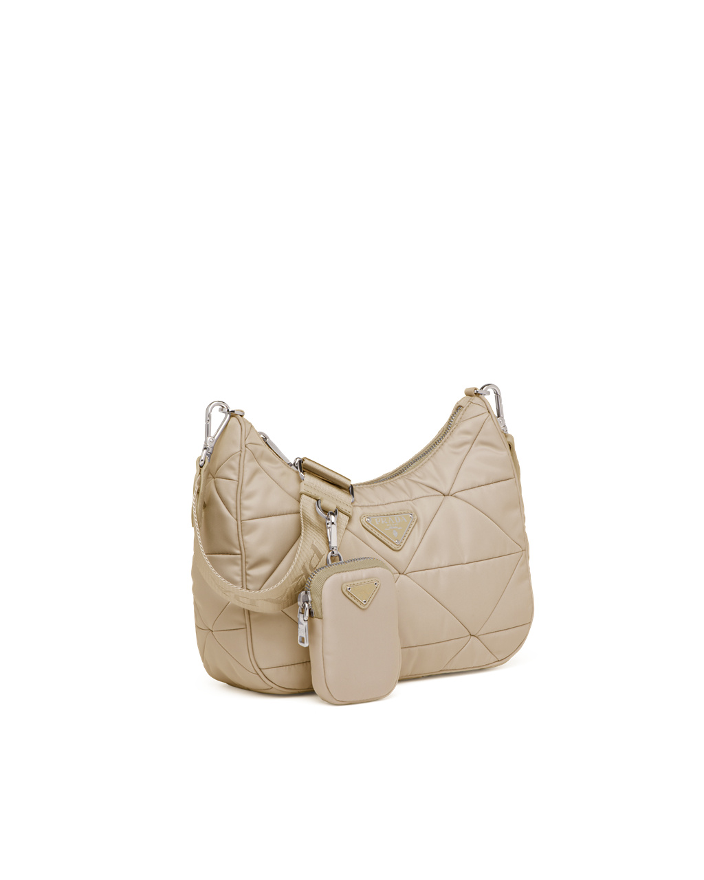 Prada Re-nylon Padded Hobo Bag Desert Beige | 3082ZYBGE