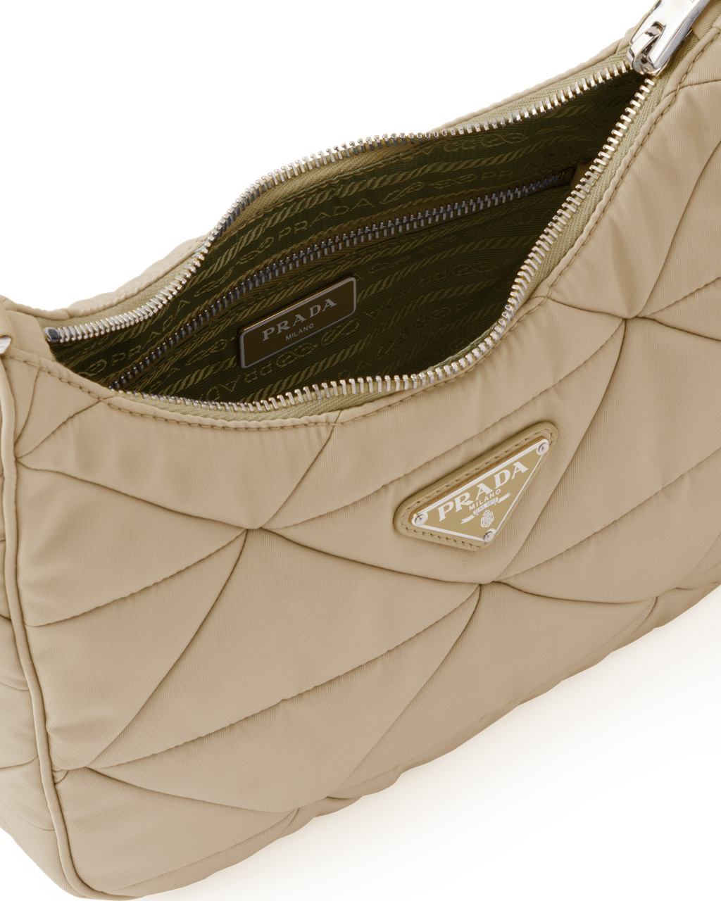 Prada Re-nylon Padded Hobo Bag Desert Beige | 3082ZYBGE