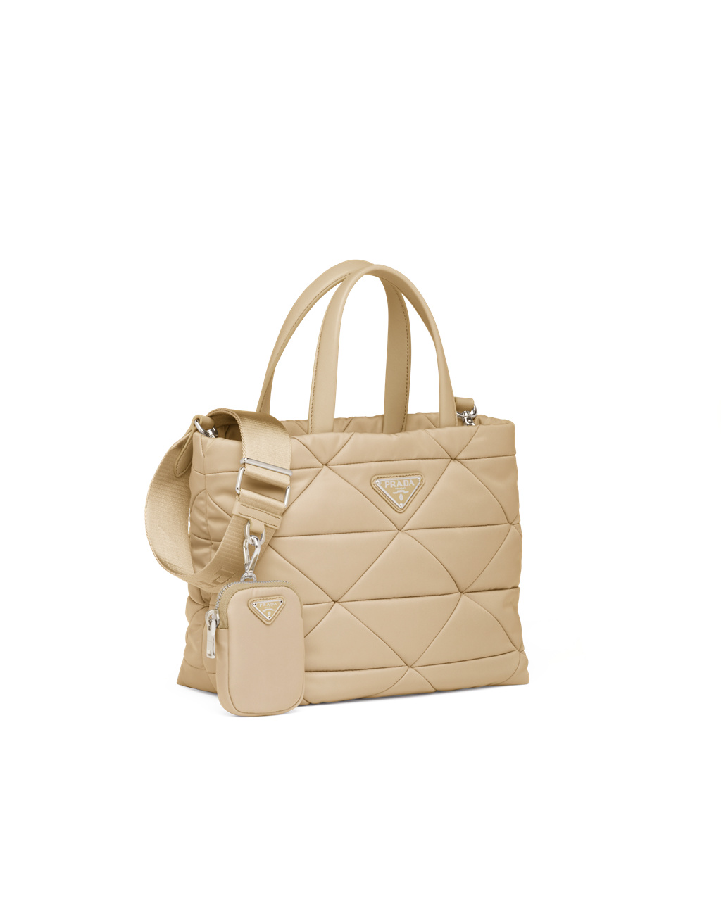 Prada Re-nylon Padded Tote Bag Desert Beige | 7469EJBVL