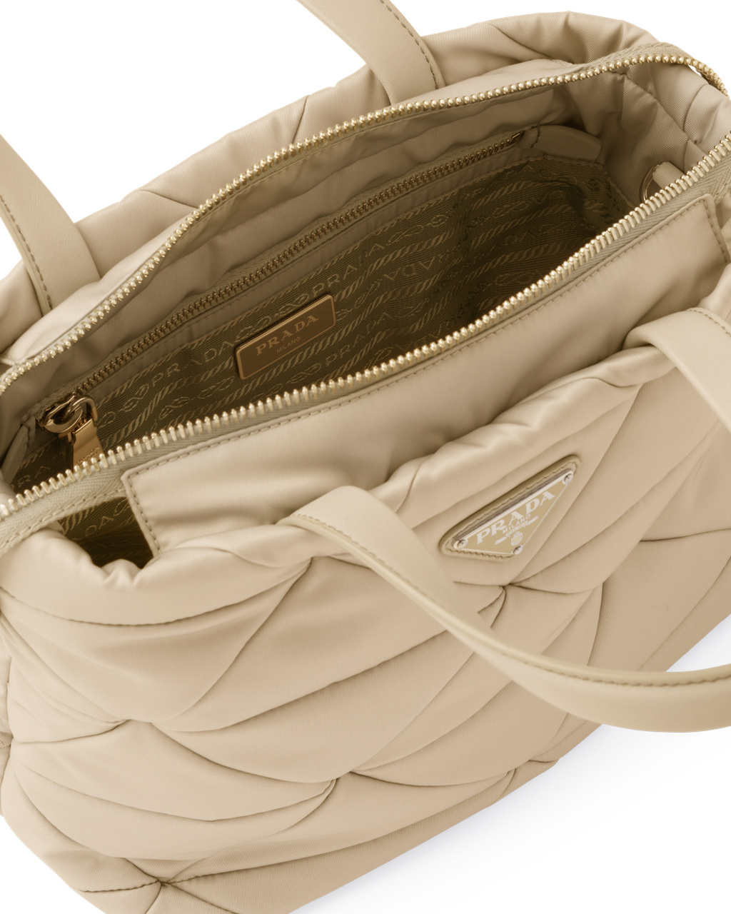 Prada Re-nylon Padded Tote Bag Desert Beige | 7469EJBVL