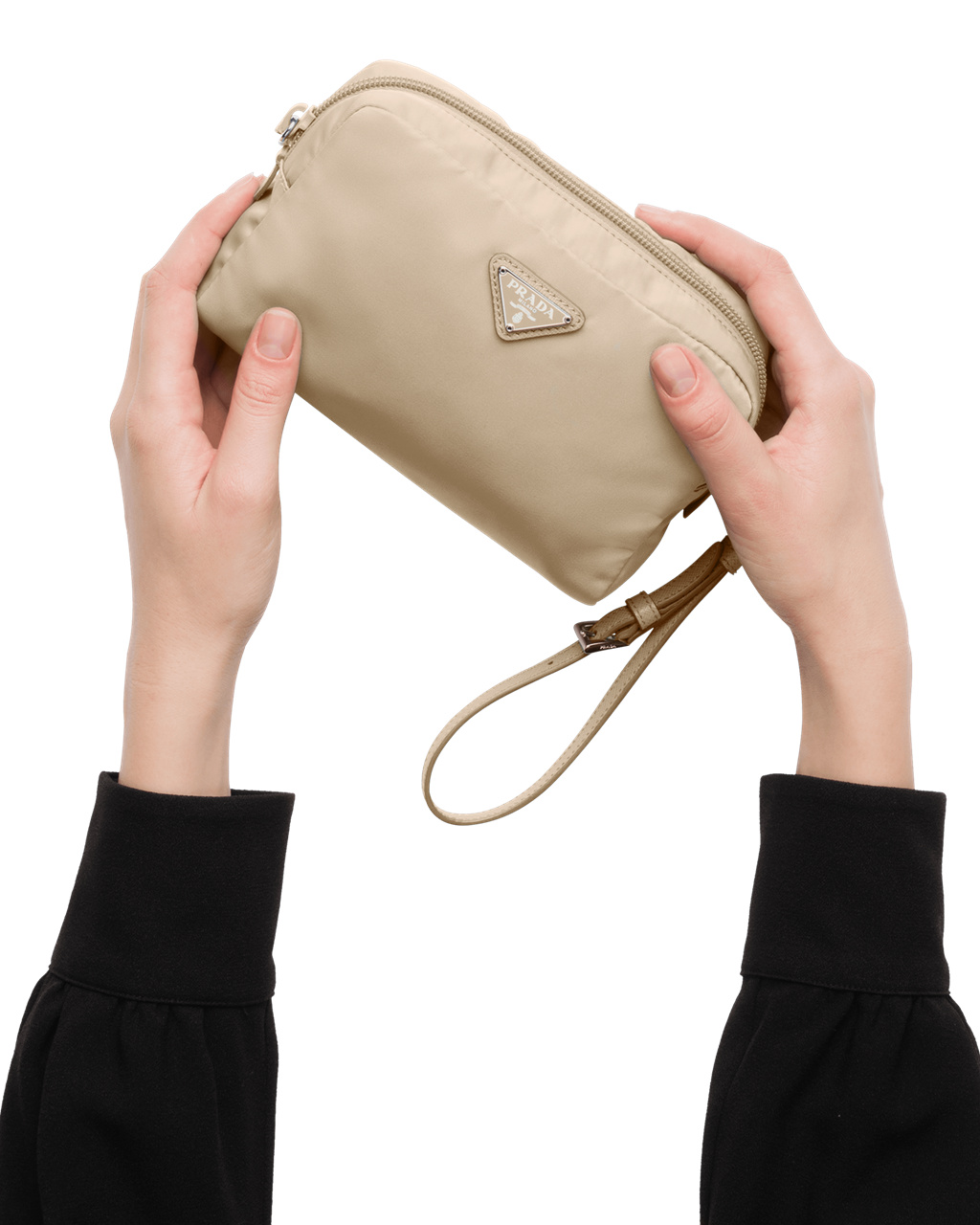 Prada Re-nylon Pouch Desert Beige | 7418OXKEQ