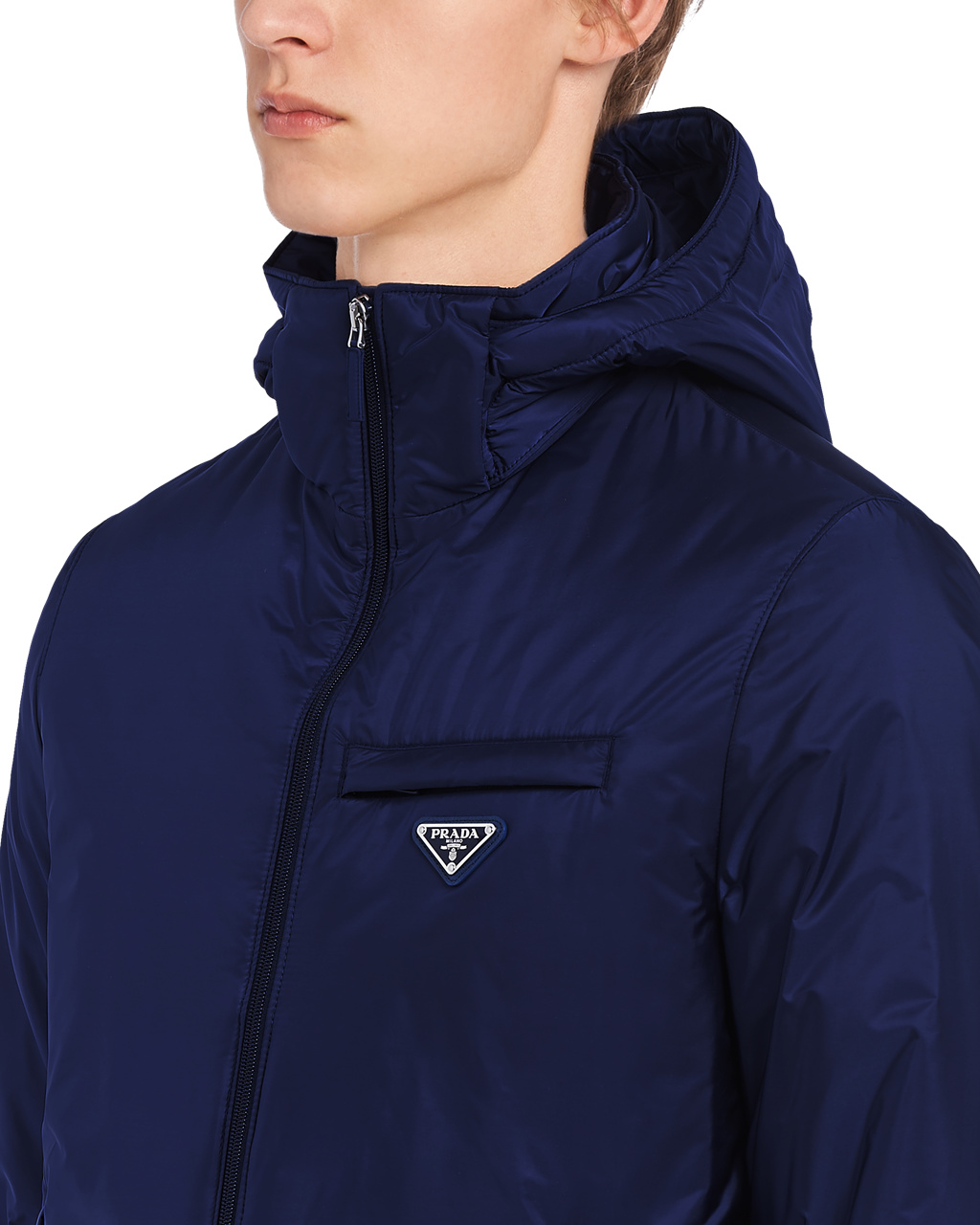 Prada Re-nylon Puffer Jacket Navy | 1056QEMTB