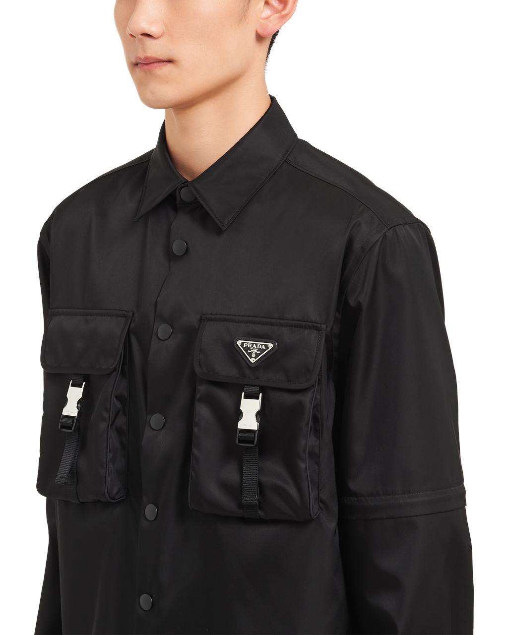 Prada Re-nylon Shirt Black | 5643PZKQR