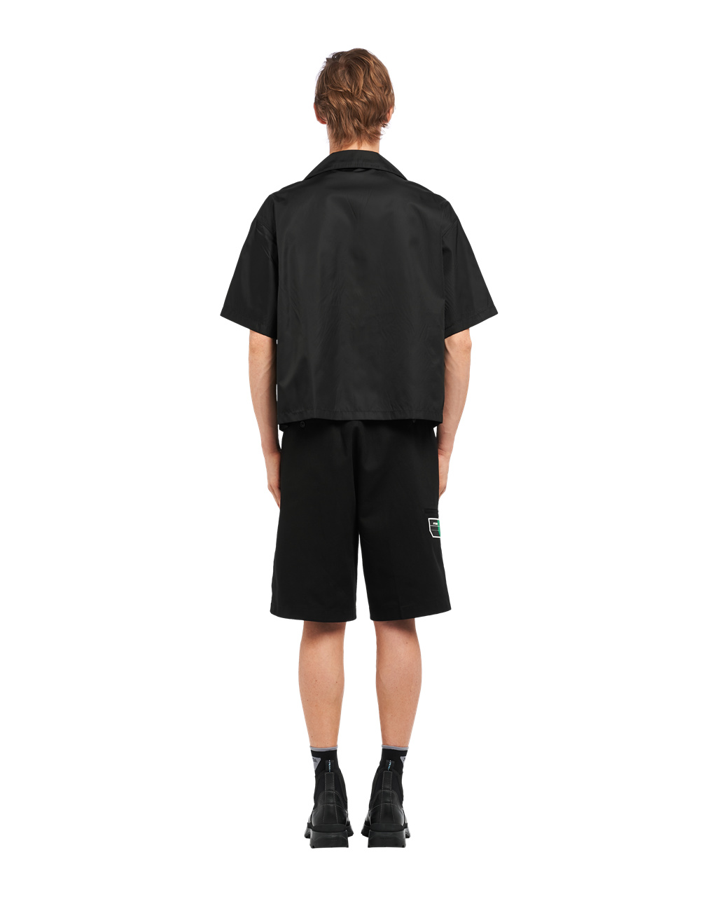 Prada Re-nylon Short-sleeved Shirt Black | 4685DYGNF