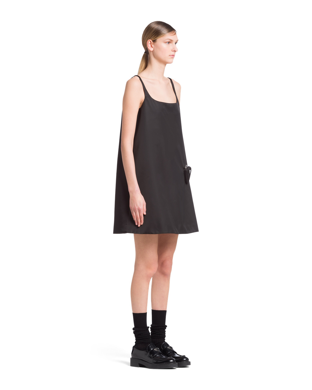 Prada Re-nylon Sleeveless Dress With Pouch Black | 4260CFQJM