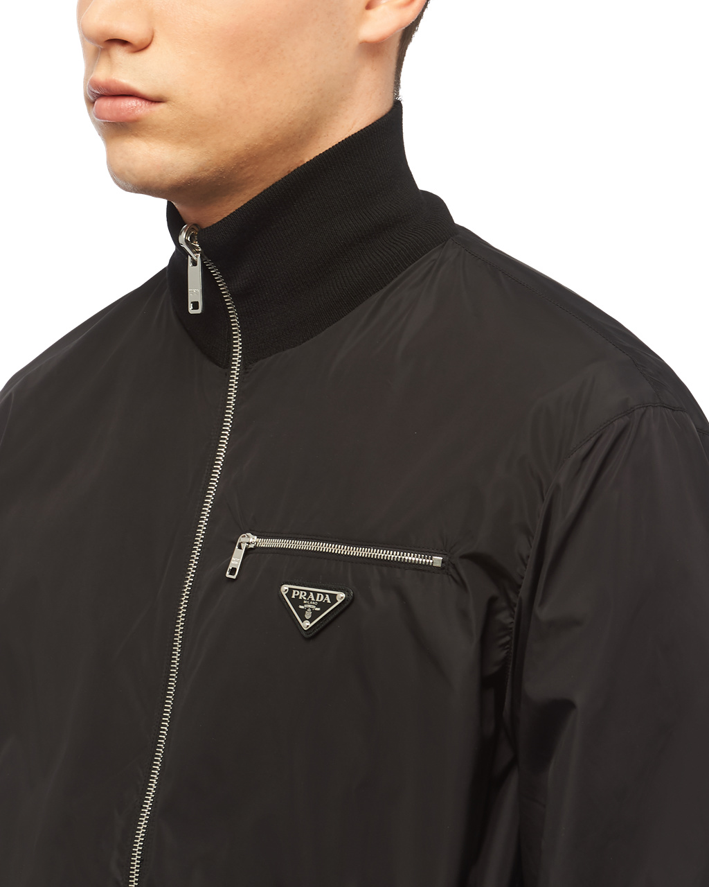 Prada Reversible Wool And Nylon Jacket Black | 5837DHUSF