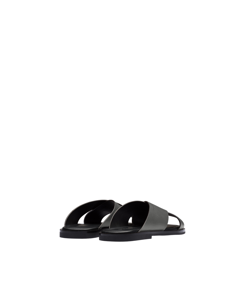 Prada Saffiano Cuir Leather Sandals Marble Gray | 2973GMKPD